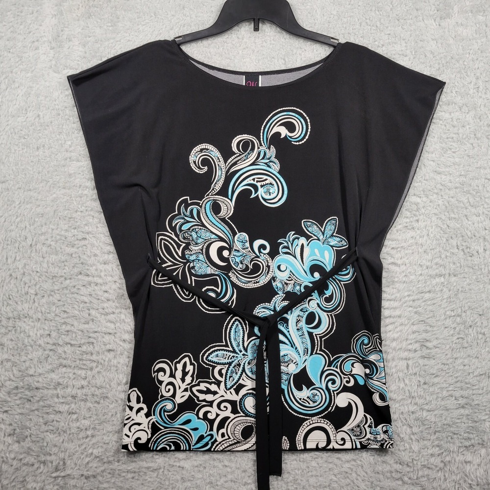 Wrapper Paisley Print Belted Top Women XS